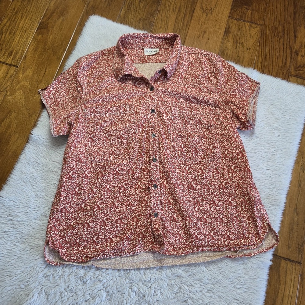 Dovetail Workwear Carver Shirt Button Up Women's XXL Floral Short Sleeve READ